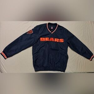 NFL Navy and Orange Chicago Bears V-neck Windbreaker Pullover